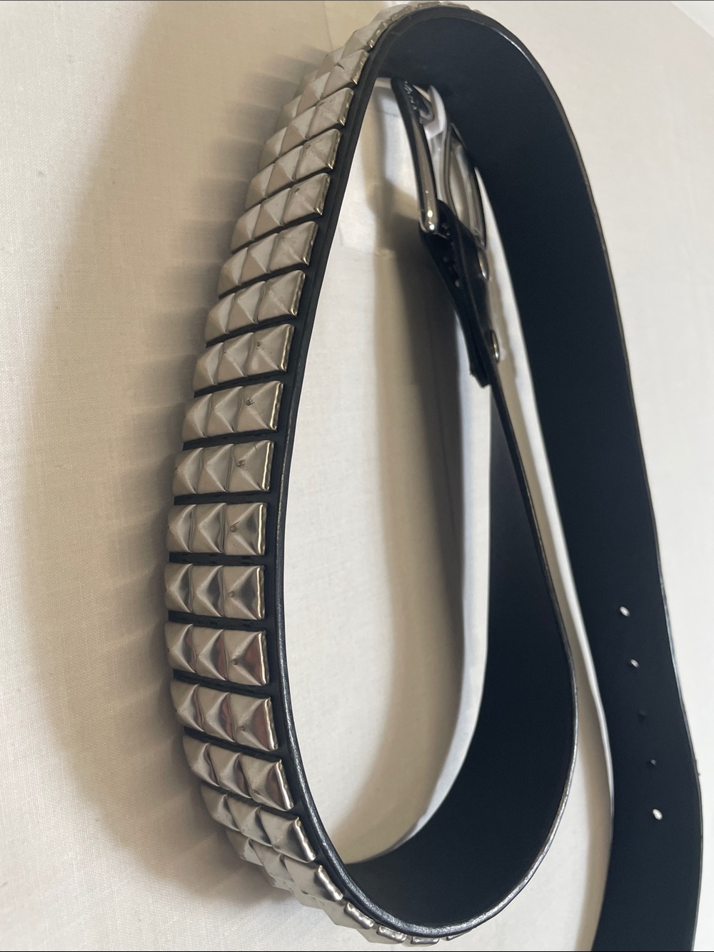 RetroVans Black Leather Logo Belt with Silver studs Hardware skater punk grunge